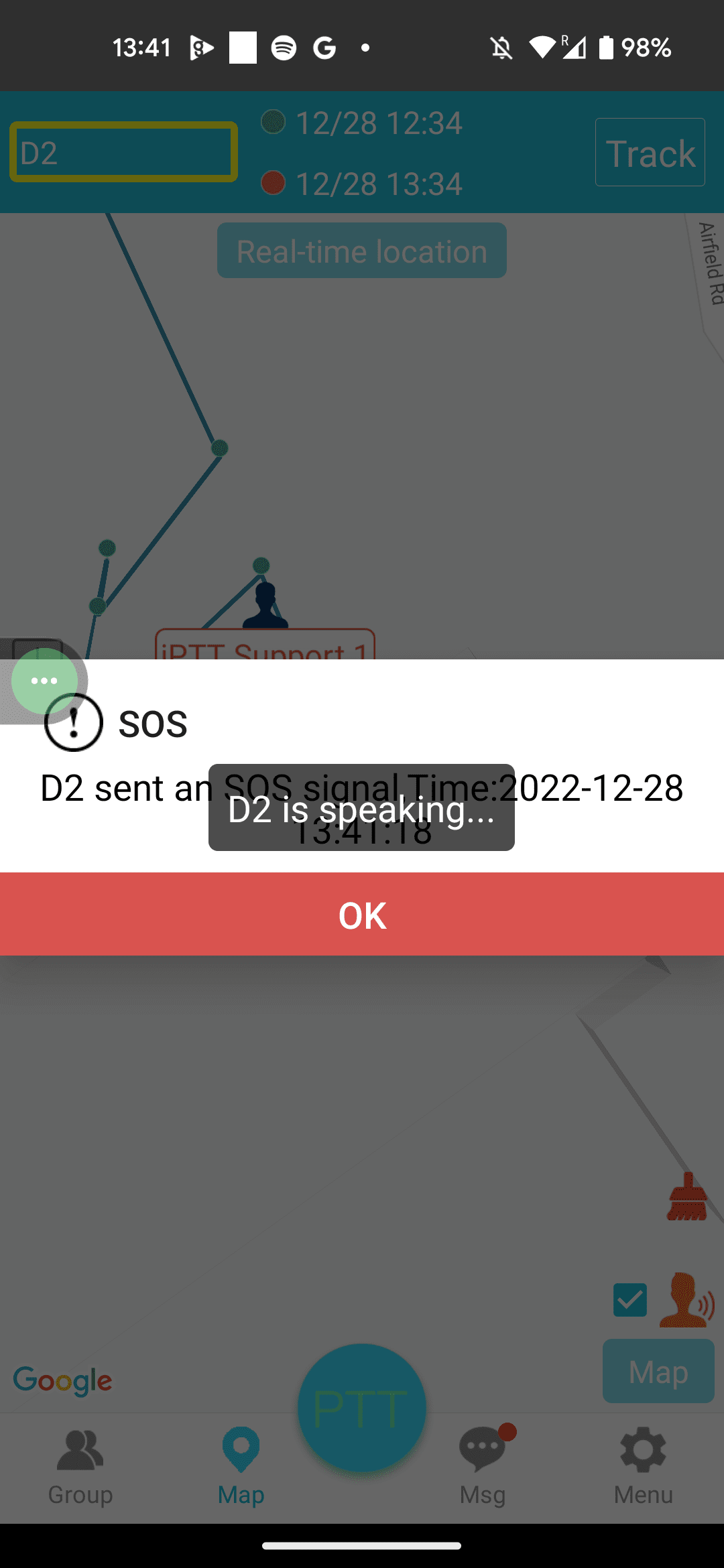 Android iPTT PTT Radio App Alarm